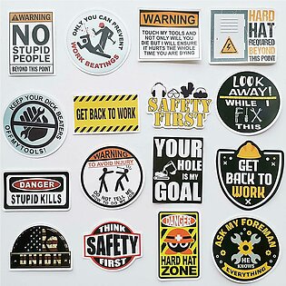 Funny Safety Stickers For Laptop - Stickers For Mobile - Pack Of 20 - Size 1-2 Inch Approx