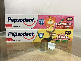 Pepsodent Kids Toothpaste Pack of 2 Sweet Strawberry & Awesome Orange
