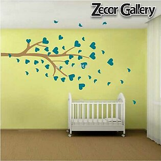 Zecor Gallery Tree with Heart Leaves for Bedroom Living room Wall Sticker