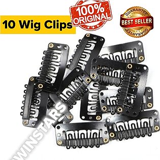 Wig Clips 10 Pcs/set Black Hair Extension Clip U Shape Weave Toupee Wig 6 Teeth Snap-comb Clips Styling Tools 32mm 4 Color Hat Fixing Tool