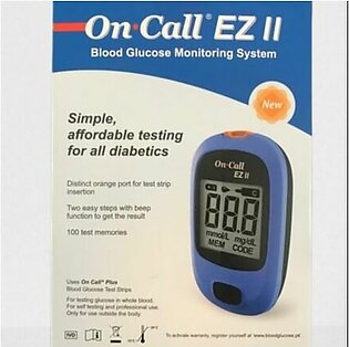 Oncall Ezii Glucometer - On Call Plus Sugar Meter With Free 10 Strips, Sugar Checking Monitoring Machine