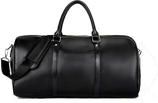 Leather duffle bag genuine mens shoulder bag for travel weekender bag