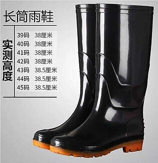 One Pair Black Rubber Rain Boot Waterproof Men&women