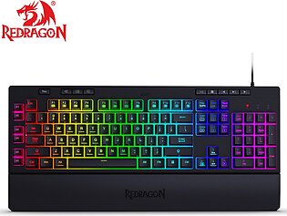 Redragon K512 Rgb Membrane Gaming Keyboard With Multimedia Keys 6 Extra On-board Macro Keys And Media Control