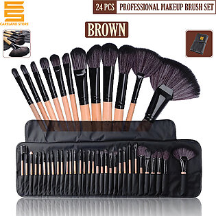 Makeup Brushes, 24 Pcs Professional Makeup Brushes Set, Cosmetic Brush Kit, Professional Makeup Eyebrow Shadow Cosmetic Brush Set Kit with Pouch By Careland Store