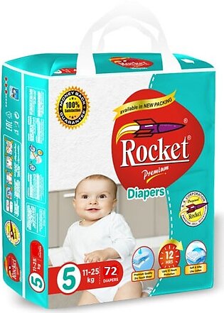 Rocket Premium Diaper (size 5no Xl 11-25kg ) 72-pcs Pack
