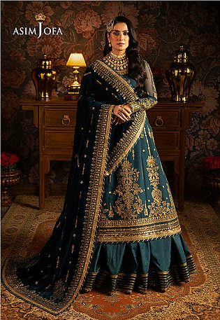 Asim Jofa 3 Piece Unstithced Fabric For Women Makhmal - Wedding Velvet Ajmm-07