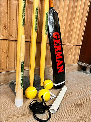 Heading Professional Tape Ball Cricket Bat Set Bat, Balls Proffasional & Training Hanging Ball , Wicket Set , Grip , Griper Cone, By Naqqash Sports