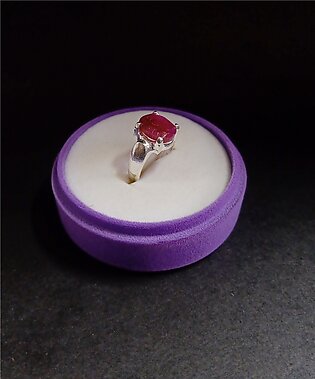 Real Ruby Stone Pure Chandi Ring for men's