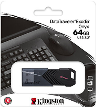 Kingston Usb Flash Drive 64 Gb Lifetime Warranty-dt Exodia Onyx 3.2