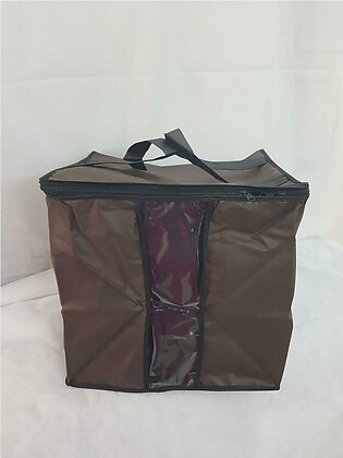 Non Woven Foldable Clothes Organizer Box Bag Brown