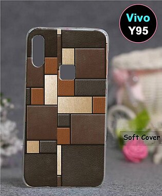Vivo Y95 Bcak Cover - Leather Style Cover