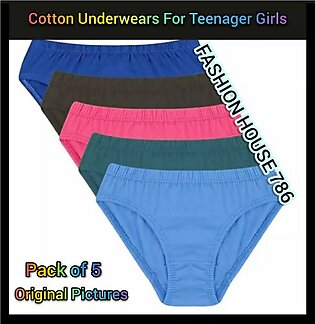 Fashion House 786 Pack Of 5 - Panties For Girl Soft Cotton Panties - Comfortable And Stylish Cotton Jersey Underwear Set