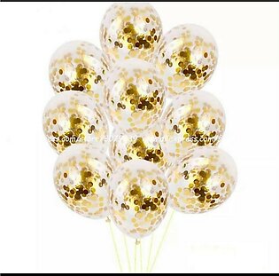 Golden Confetti Balloons ( Pack Of 10 )