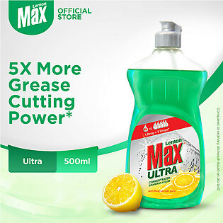 Lemon Max Ultra Dishwash Liquid Bottle 500ml - Green