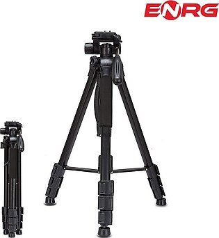Energy - Enrg Aluminum Professional 5.5ft / 66 Inch Tripod Stand For Dslr Phone Photography And Video Making Black