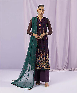 Sapphire Unstitched Eid Edition Ii - 2 Piece - Dyed Embroidered Crinkle Chiffon Suit