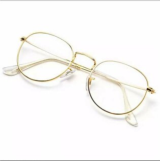 Round Gloden Frame Sun Glasses for Girls/Men