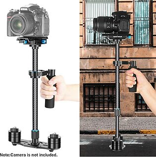 Carbon Fiber Handheld Camera Stabilizer 24 inches Video Steadycam Stabilizer with 1/4 inch Screw Quick Release Plate Compatible for DSLR Cameras Camcorders