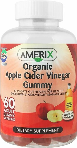 Amerix Organic Apple Cider Vinegar, Dietary Supplement, 60 Adult Gummy Vitamins