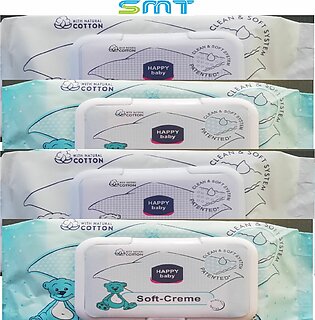 Soft Cream Baby Wipes Pack Of-4