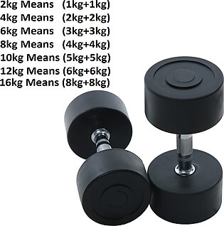 Dumbells Weights Set Rubber Dumbbell With Metal Handles