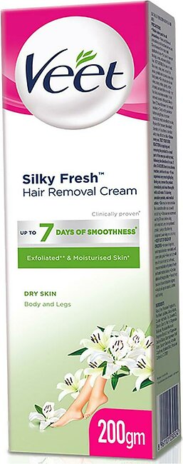 Veet Silky Fresh Hair Removal Cream for Dry Skin with Shea Butter and Lily Fragrance 200gm