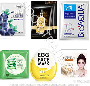 BIOAQUA Pack of 6 Moisturizing and Soothing Face Sheet Mask