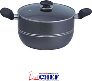 CHEF Non Stick Heavy Guage Casserole/Degchi/Cooking Pot - 22 cm