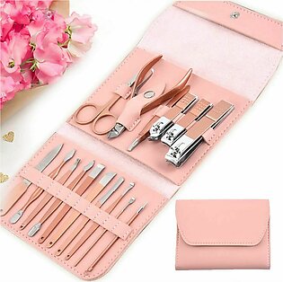 Manicure Pedicure Grooming Kit, Stainless Steel Set, Nail Cutter Set, Nails Care, Clipper, Nails Tool Set, Professional Spa Kit, Nipper, 16pcs Set