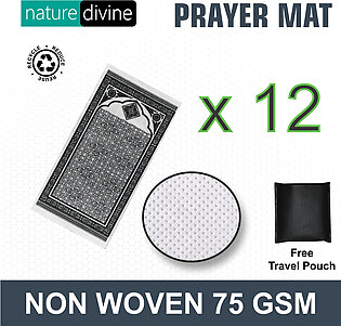 Pack of 12 Travel Prayer Mat Jae Namaz White Non Woven Safri Janamaz