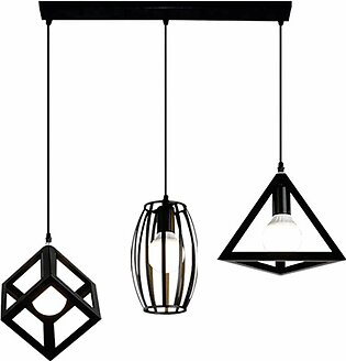 New 3in1 Combo Pack In Rectangular Base | Square | Triangle | Cage | Ceiling Light | Hanging Light | Pendant Lamps | Fancy Light | Indoor Lighting | Outdoor Lighting | For Home, Offices, Restaurants, Bedroom, Kitchen, T.v Lounge, Hotels And Villas
