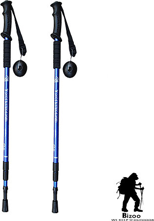 Retractable Hiking Stick, Anti-shock Trekking Hiking Walking Travel Stick/Pole Adjustable for All Heights, Men, Women, Kids Durable & Lightweight Aluminum for Outdoor Sport, Travel, Climbing, Hiking, Walking