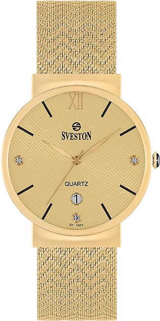 Sveston Waves SV-1972 Stainless Steel Wrist Watch for Men