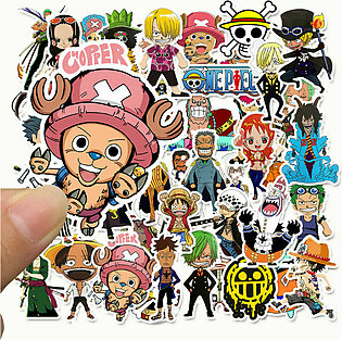 One Piece Anime DIY Sticker Water Proof Decal Vinyl for Car Skateboard, Laptop, Luggage & Guitar – 50/100 Pieces