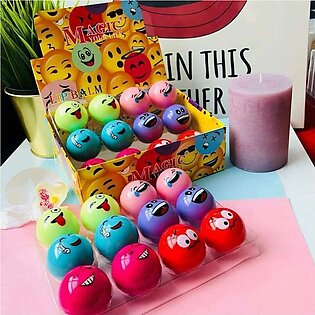 Pack Of 03 Emoji Ball Fruit Flavor Lip Balm