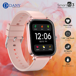 Dany Smart Watch, Smart Fit 3 Bluetooth Smart Watch, Waterproof Smart Display Health Fitness Tracker Watch, Sports Watch, Smart Wristwatch, Fitness Monitor Smartwatches For Android And Ios, Heart Rate Sleep Monitor Activity Tracker Watch For Men & Women