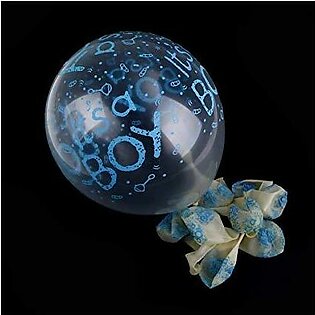 10 Pieces Pack - It Is A Boy / Baby Boy Latex Balloons Transparent For Baby Shower Party Decoration Blue Colors