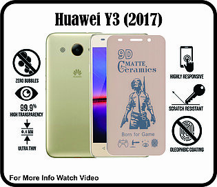 Huawei Y3 2017 Matte Ceramic Flexible Unbreakable Front Film Gorilla Protector Matt Finish 9H Not 9D For Game M11T