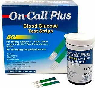 On Call Plus Glucometer 50 Strips use with only on call Plus Meter and On call EZ ll Meter