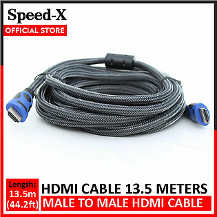 Speedx 13.5 Meter ( 15 Yards / 44.2 Feet ) Hdmi Cable For Laptop To Led - 1080p Max Supported - Male To Male Hdmi Cable Standard