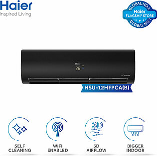 Haier (Pearl Inverter Series) 1 Ton DC Inverter UPS Enabled - Self Cleaning - WiFi Enabled-Turbo Cooling-Black Colour AC - HSU-12HFPCA(B)/10 Years Warranty/Air Conditioner/Haier Free Installation