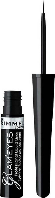 Rimmel Glameyes Professional Liquid Liner 001 Black Glamour A Very Dark Black Shade