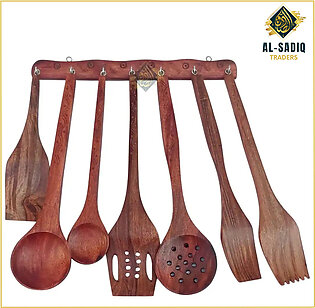 Al-sadiq Traders | Wooden Cooking Utensils Set Non Stick Cookware Spoon Set Stick Cookware For Home Use And Kitchen Decor