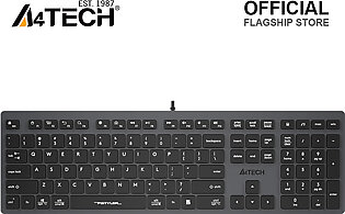 A4tech Fstyler Fx50 Scissor Switch Wired Keyboard - Ultra Slim Keycaps - Thin Profile - Aluminum Body - Anti Slip Pads - Multimedia Hot Keys - Fn Key - For Pc/laptop/mac