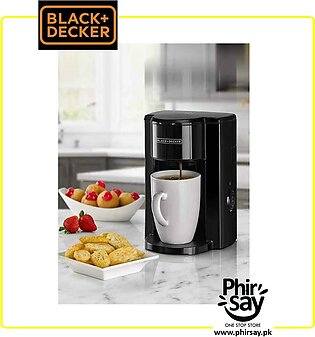 Black+decker Coffee Machine, 1 Cup Coffee Maker, 350w, Free Ceramic Cup Included, Dcm25n-b5