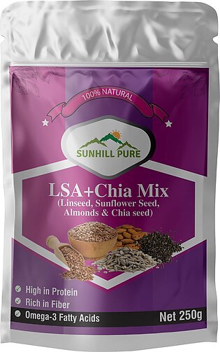 Lsa + Chia Mix | Powder Of Linseed/flaxseed Sunflower Seed Almonds And Chia | 250g