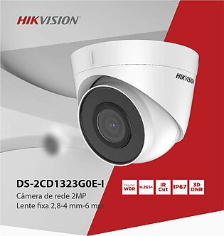 Hikvision Ip 2mp Fixed Turret Dome Wide Angle Network Camera - 1080p - Ds-2cd1323g0e-i