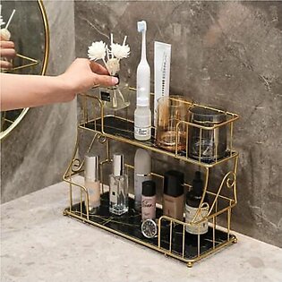 Makeup Bathroom Vanity Tray, Perfume Soap Towel Holder Skincare Organizer Countertop