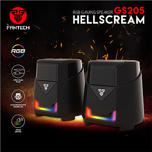 Fantech Gs205 Hellscream Rgb Gaming Speaker 45mm Dynamic Driver Music Super Bass Speaker For Gaming Pc Setup - Black